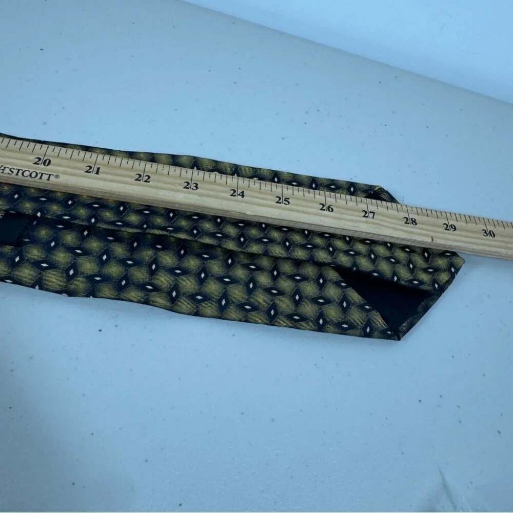 Carnaval de Venise Silk Geometric Tie Gold Black Italian Business Casual Office